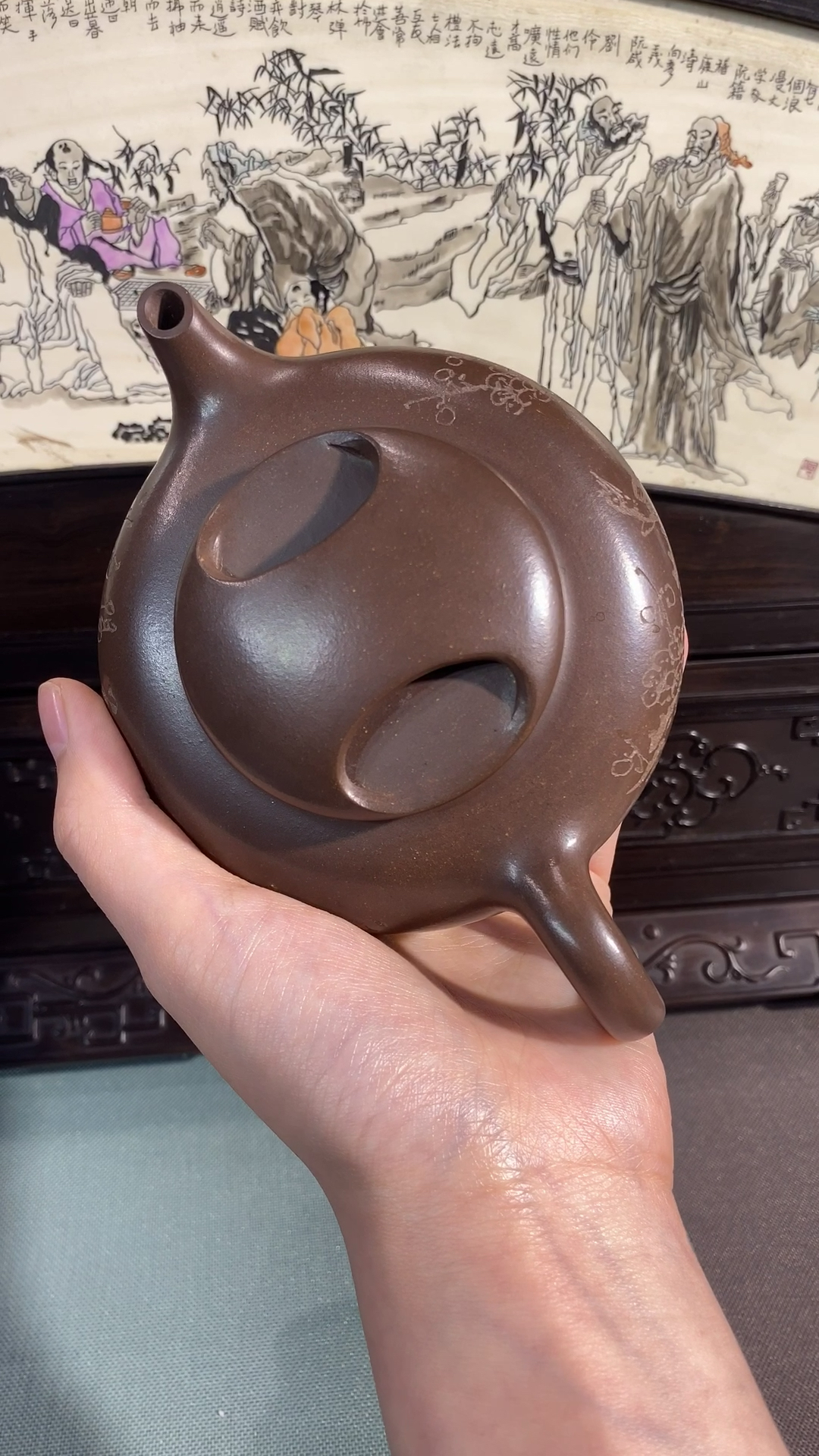 紫砂壶#洪运牛盖,您仔细品味