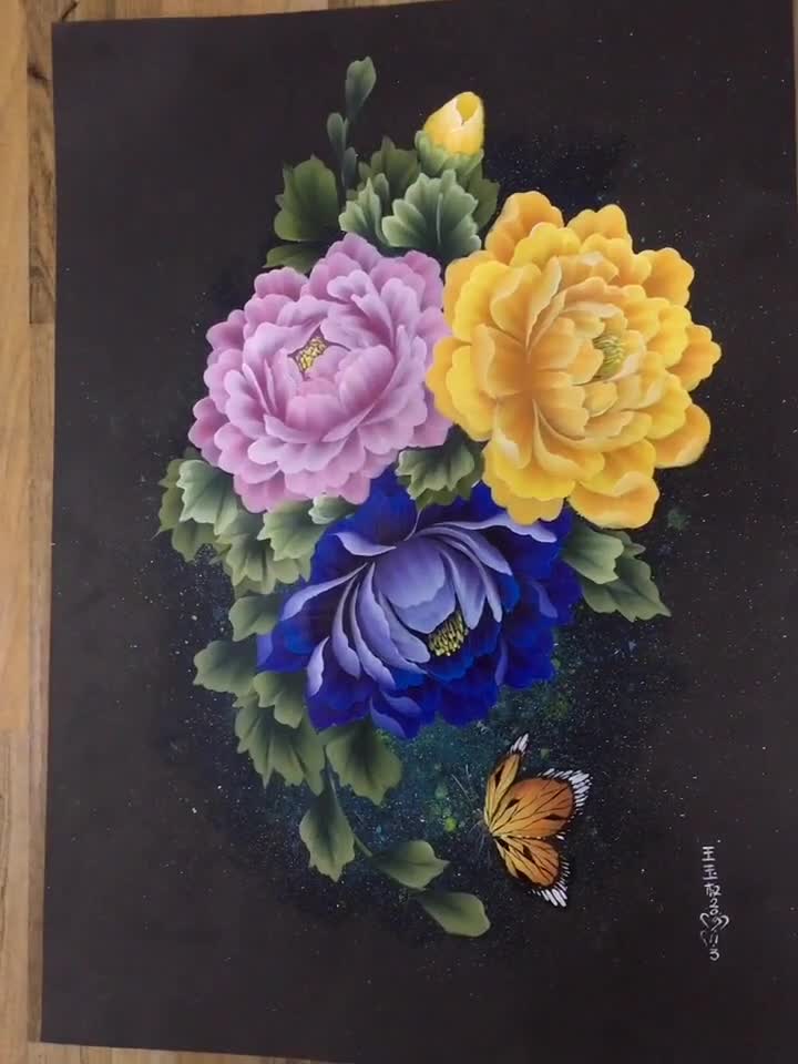 今日彩绘教学作品