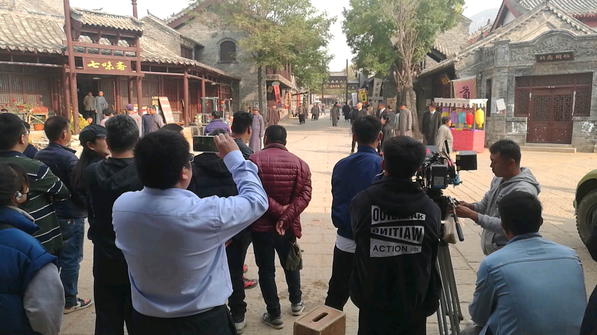 在蒙阴的沂州古城偶遇拍影视的剧组