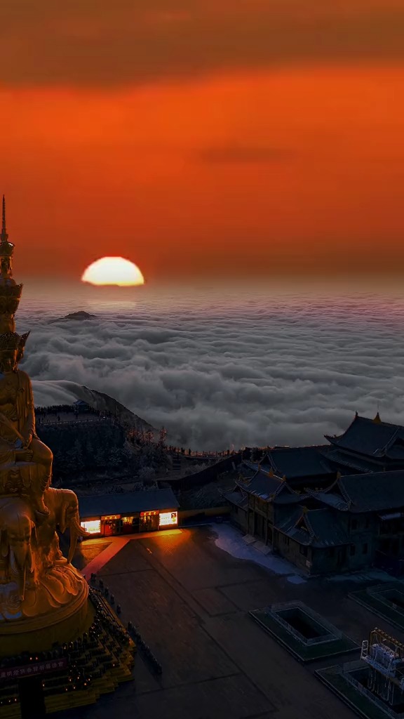 日出东方,大道其光,风景,旅行,峨眉金顶