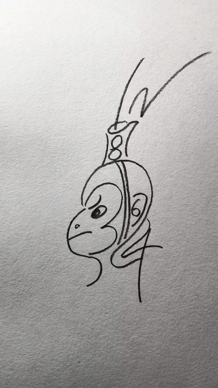 创意简笔画#从1-12画孙悟空,保证学会