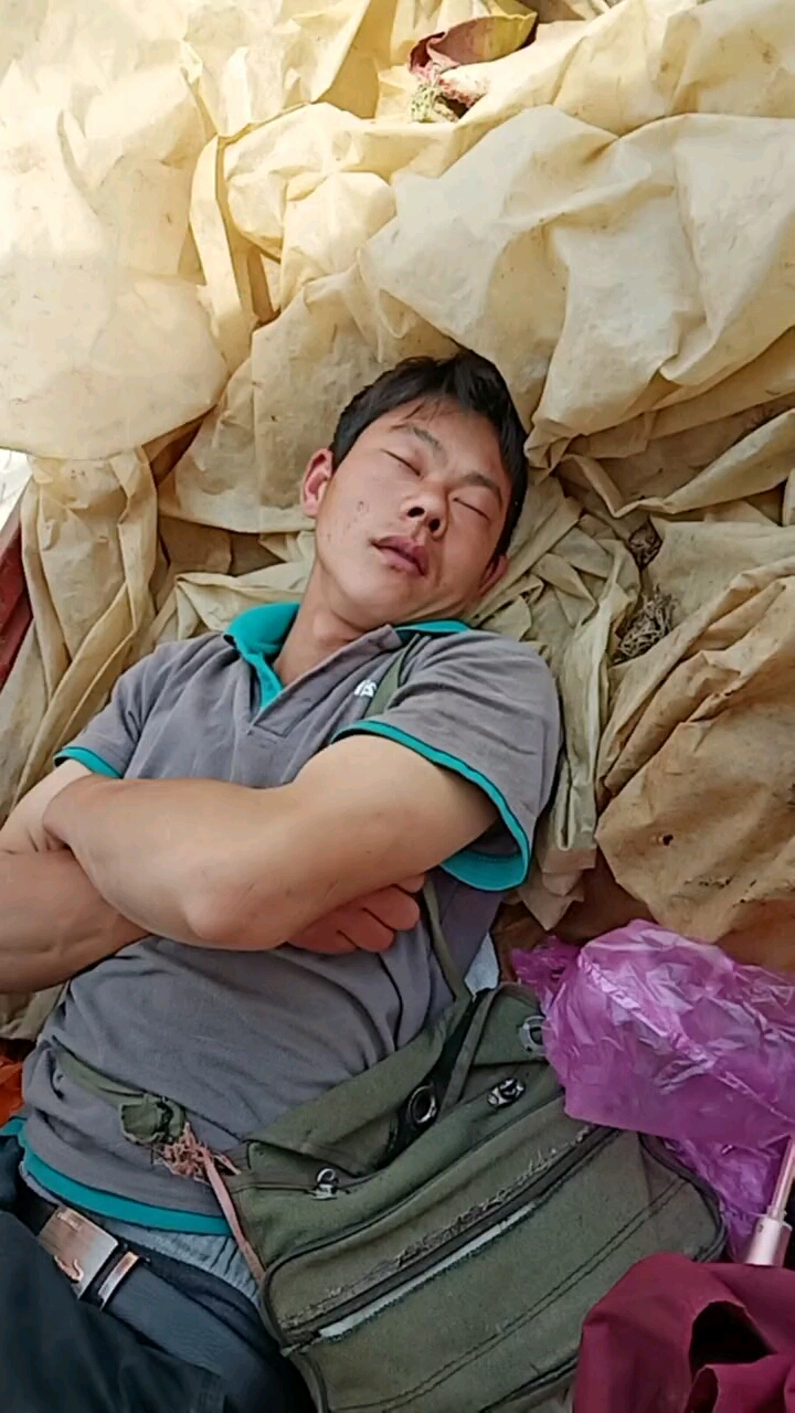 男人真的好辛苦,他为了多挣钱没日没夜的工作,累的实在熬不了在车上眯