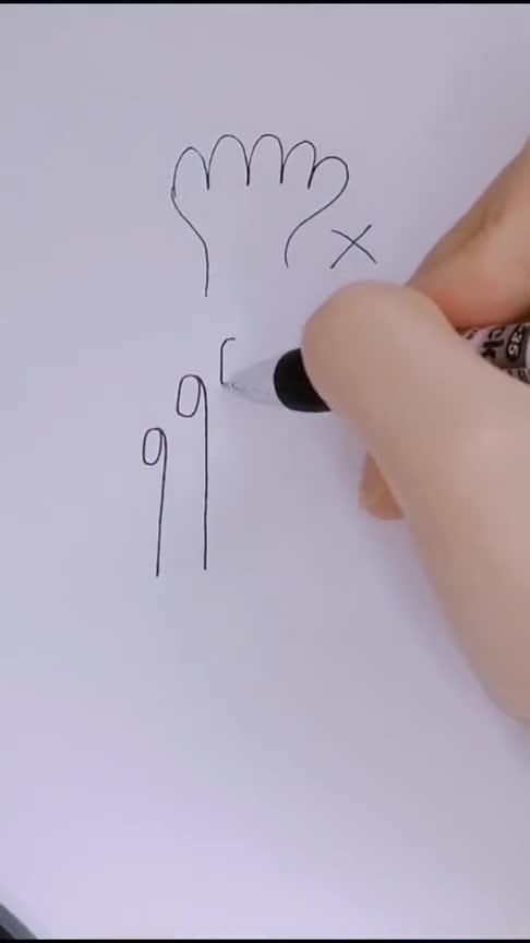 用数字9画手,看一遍就能学会,简单好看