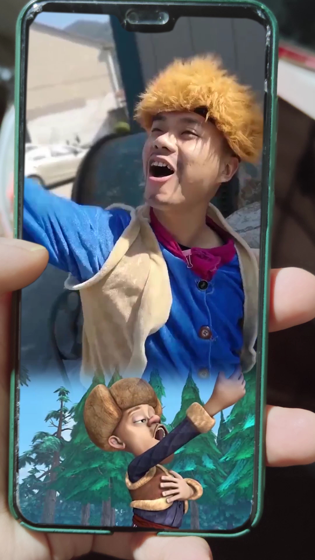 真人版光头强,太好笑了