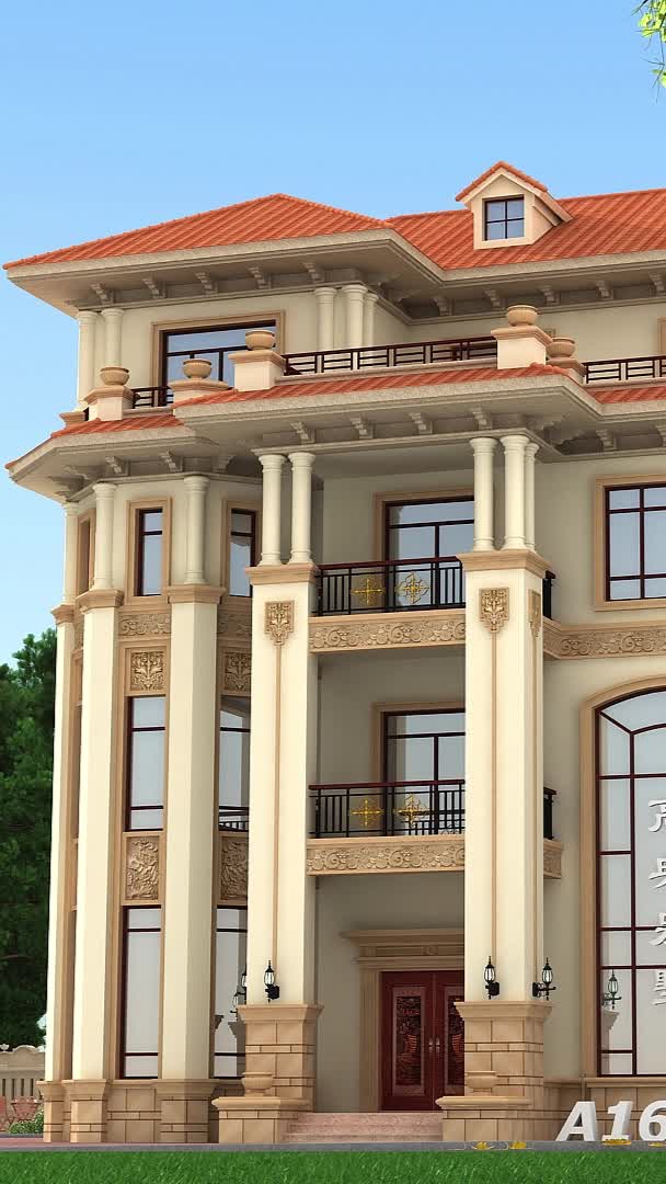 四层欧式别墅,简约的设计,整体风格清新明快.