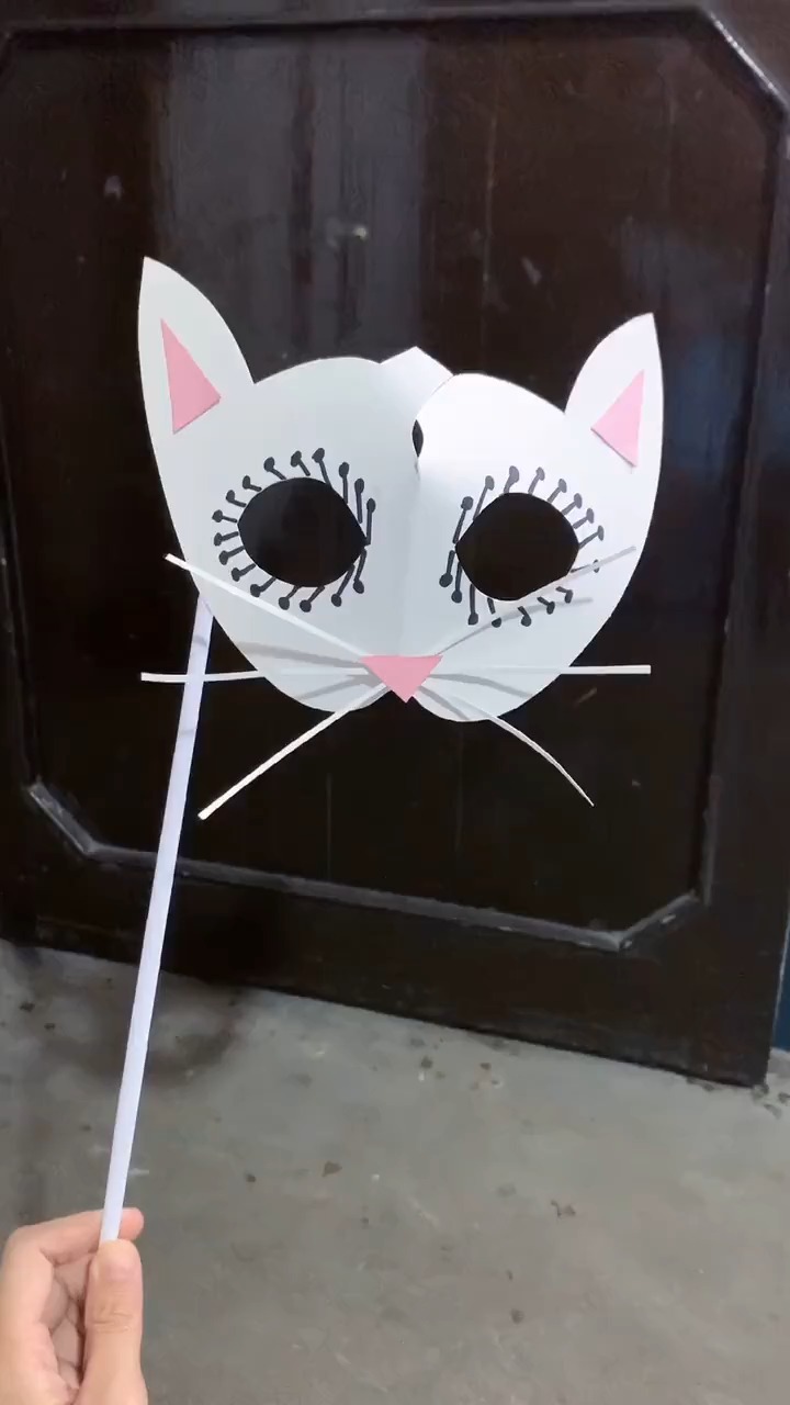一张纸做小猫面具图片