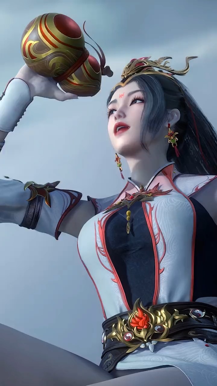 明艳撩人的师叔酒玖,玄机的国风场景让人印象深刻哈 #国漫女神 #师兄