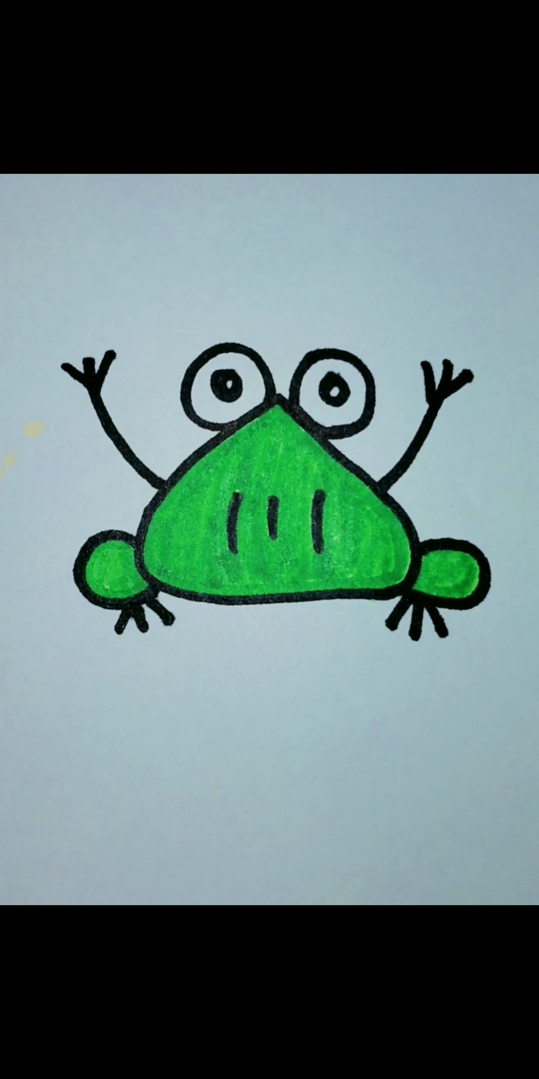 育儿#三角形画小青蛙,是不是很简单呢