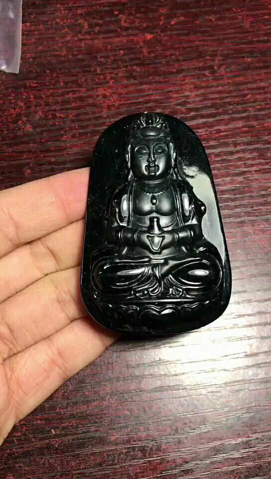 黑翠观音吊坠.
