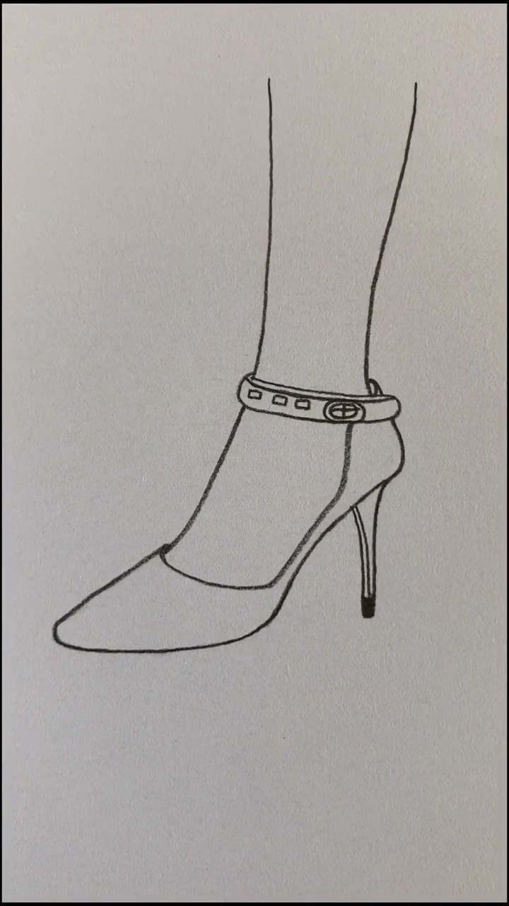 简笔画#画漂亮优雅的高跟鞋