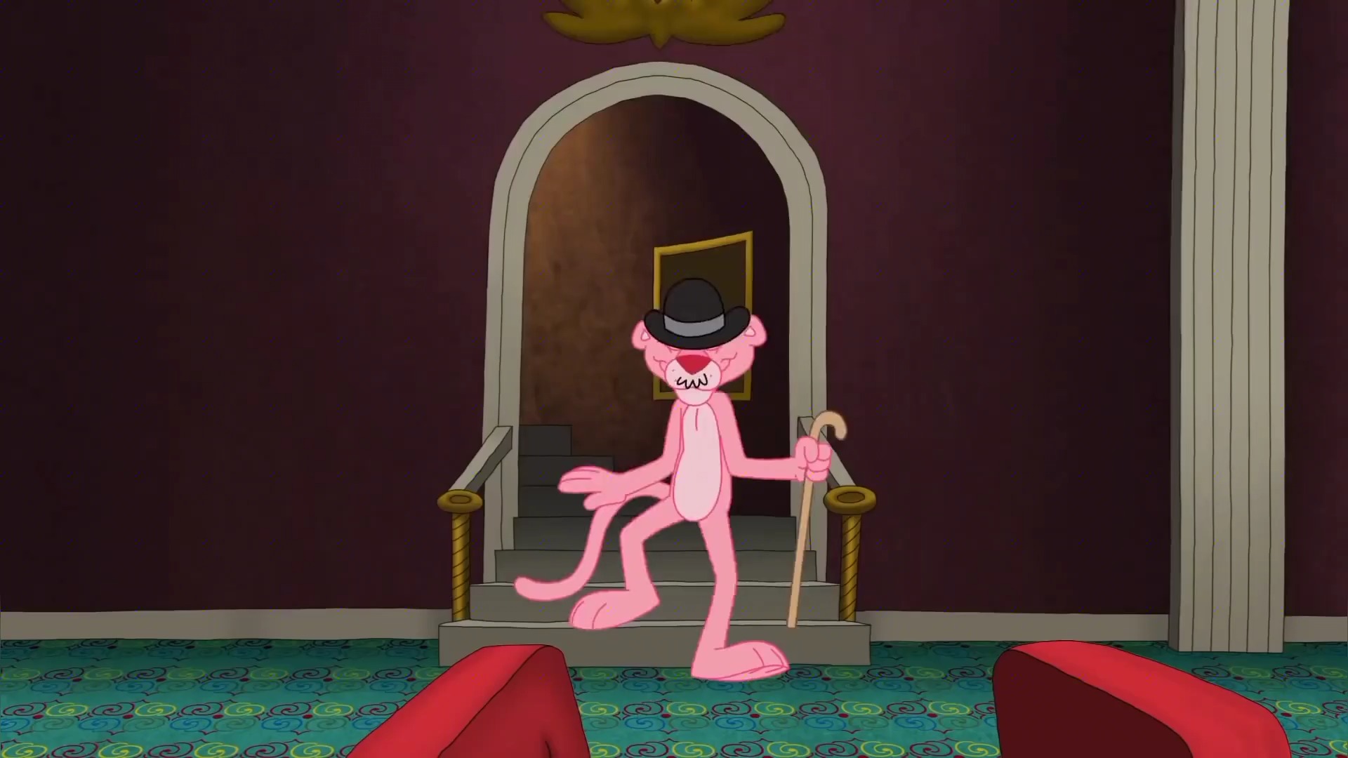 动漫#粉红豹居然假扮卓别林,混入电影院,意想不到的事竟然还演上电影