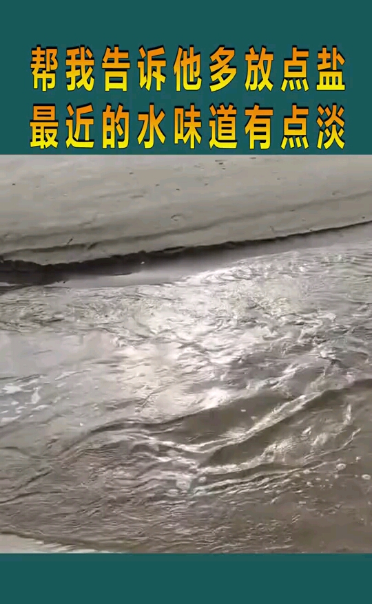 帮我告诉他多放点盐,最近的水味道有点淡!