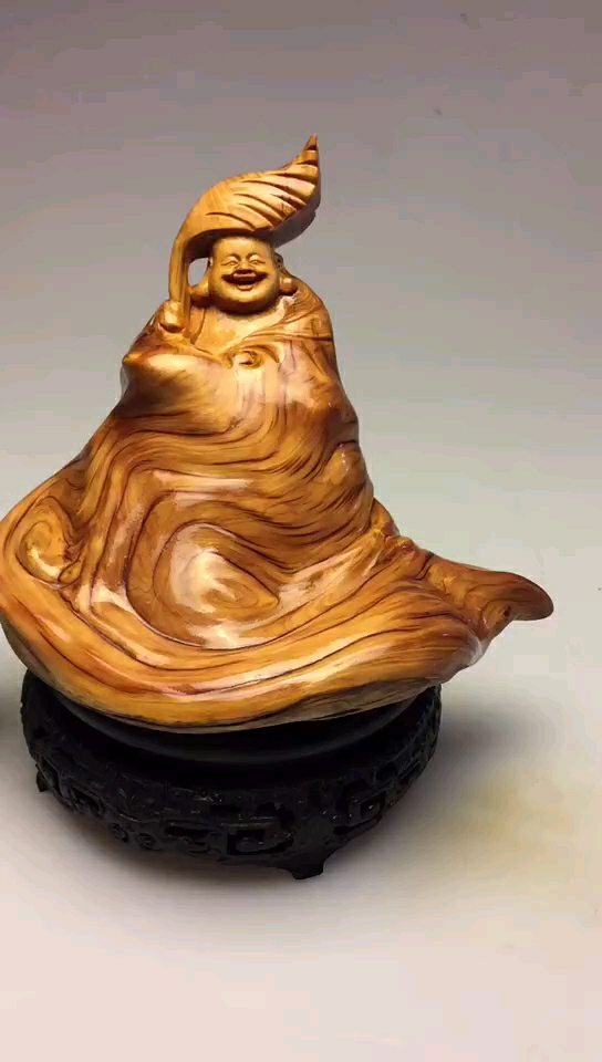 太行崖柏菩萨纹虎皮纹芭蕉扇弥勒佛