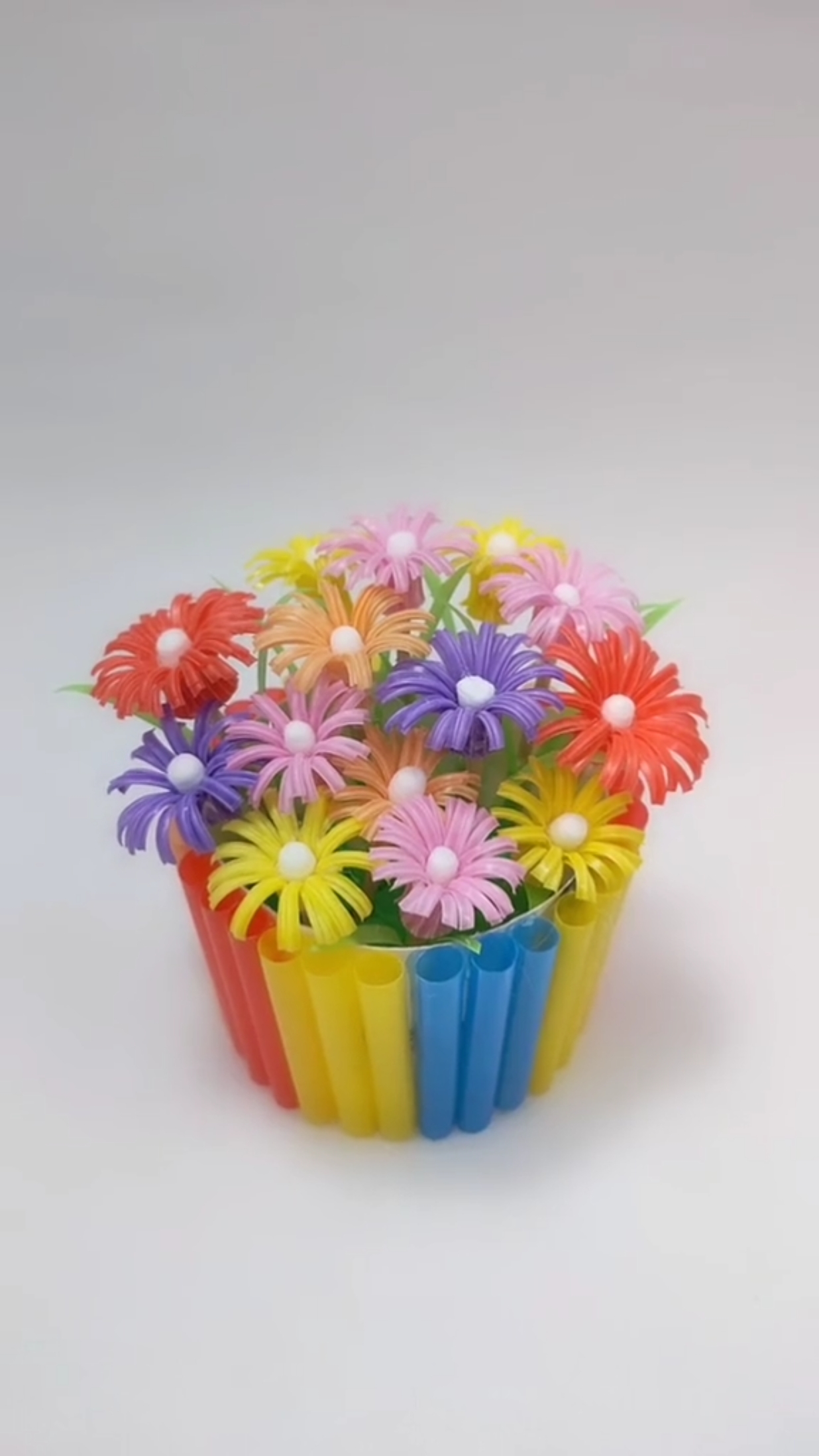 这样一篮迷你吸管小花看完你爱了嘛#吸管花