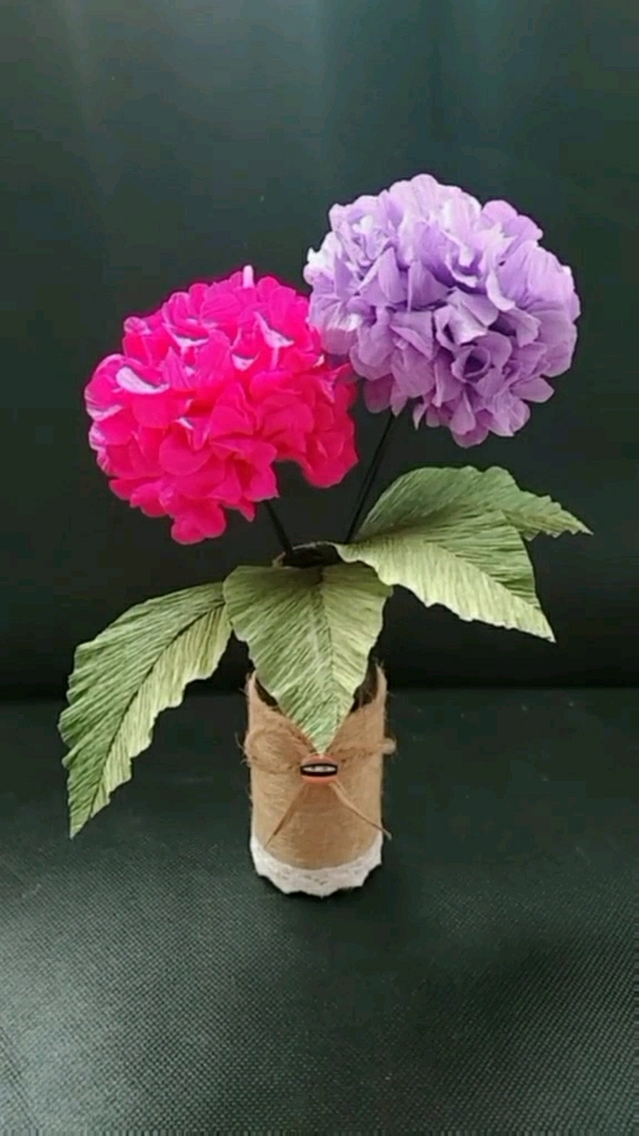 优秀如我#皱纹纸绣球花