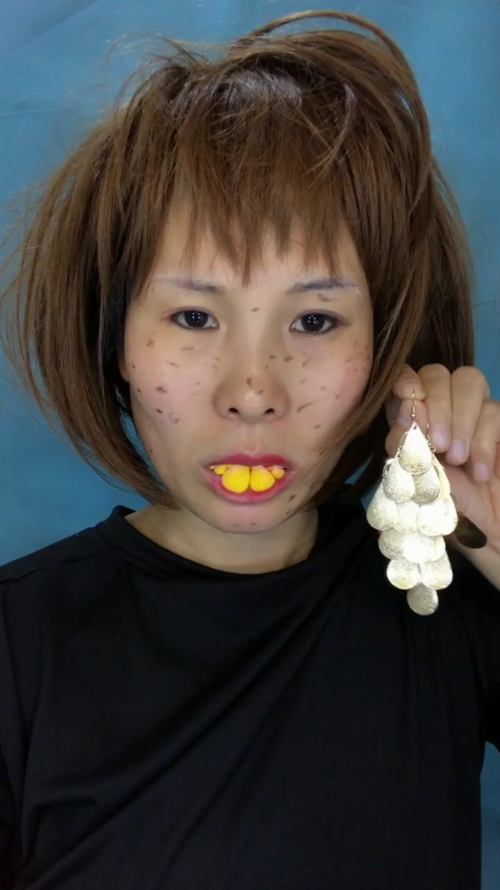 龅牙妹秒变美女