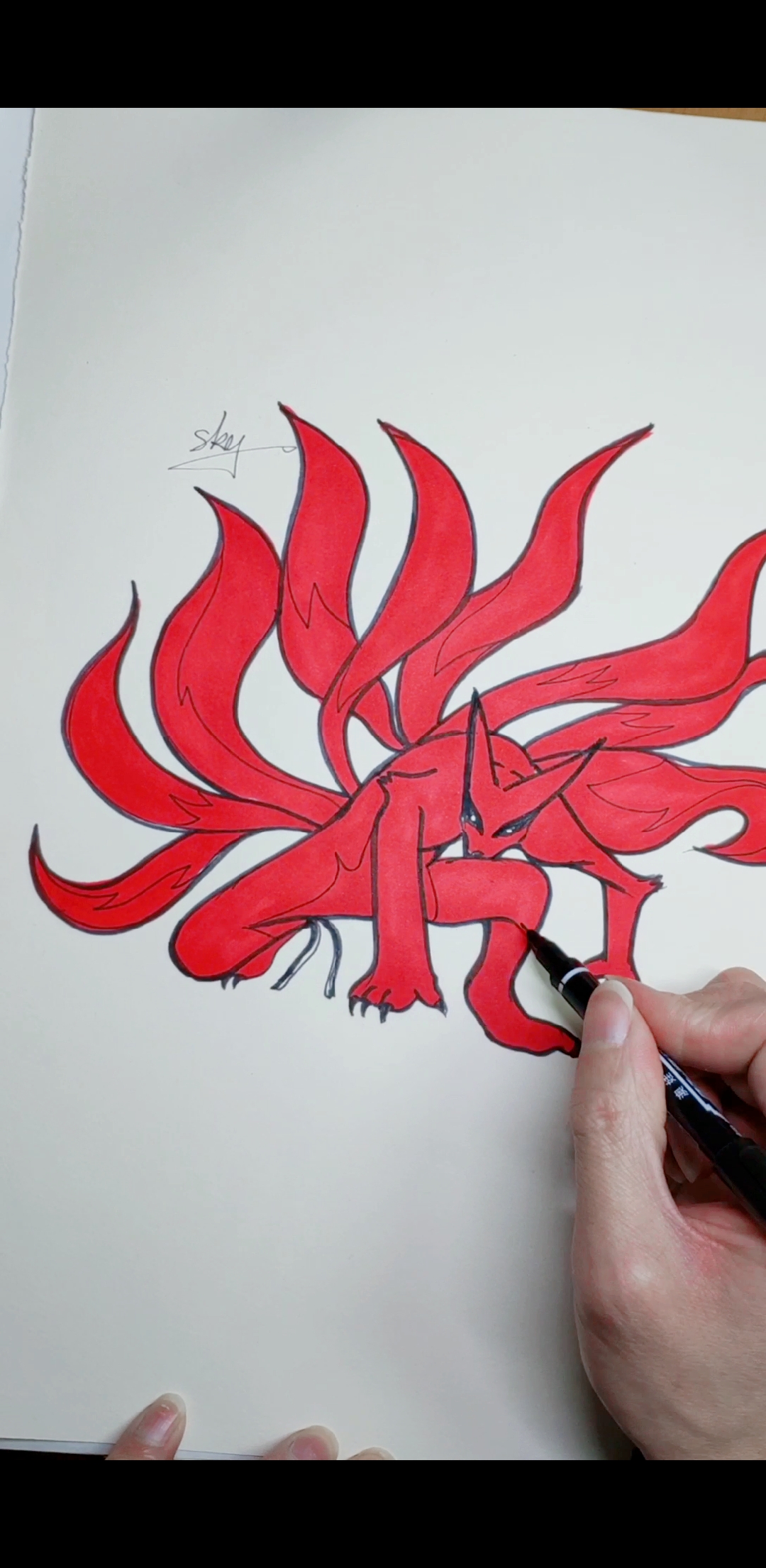 手绘#手绘火影九尾.