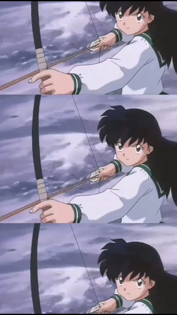 犬夜叉#来看看戈薇的灵力射箭,别害怕哦