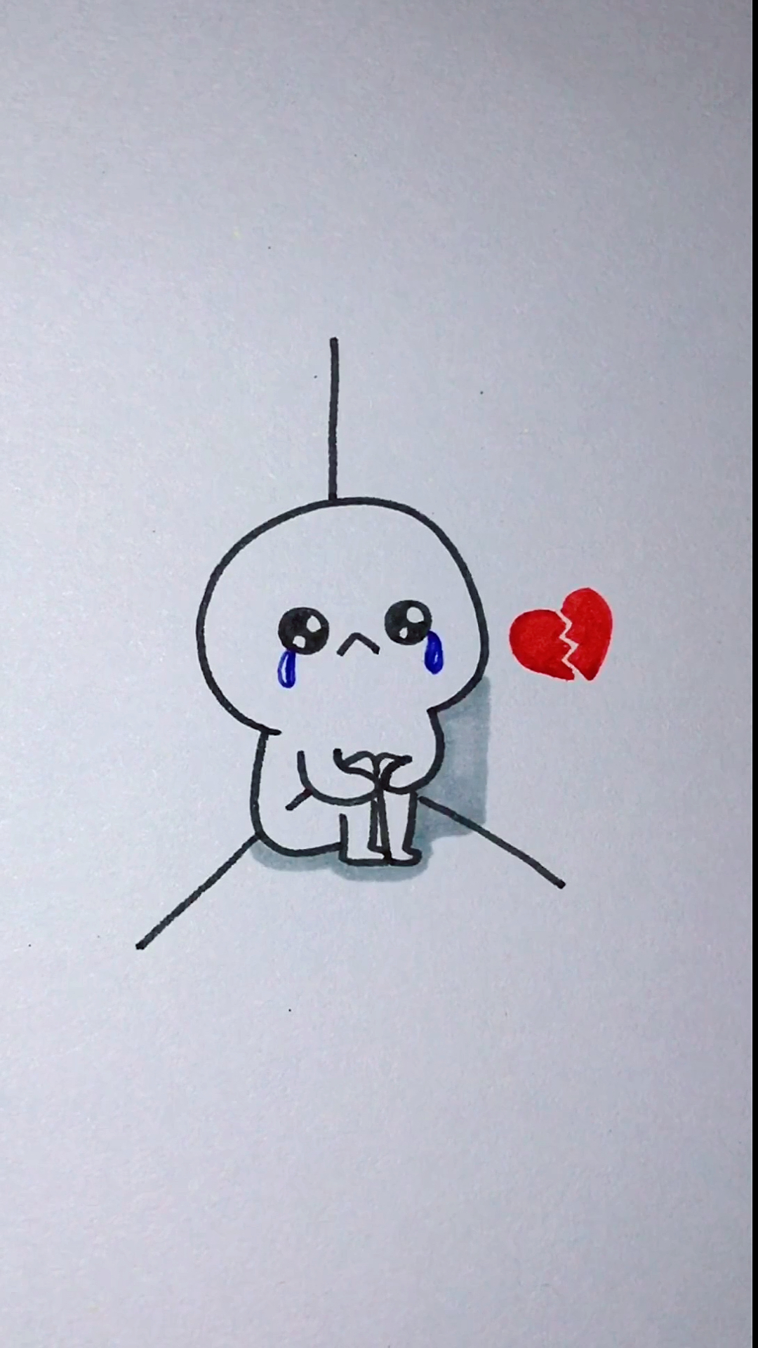 创意简笔画#难过时只想一个人躲在角落静静92-度小视