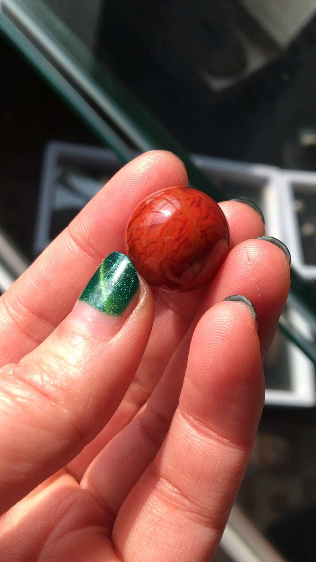 九口料火焰纹南红圆珠