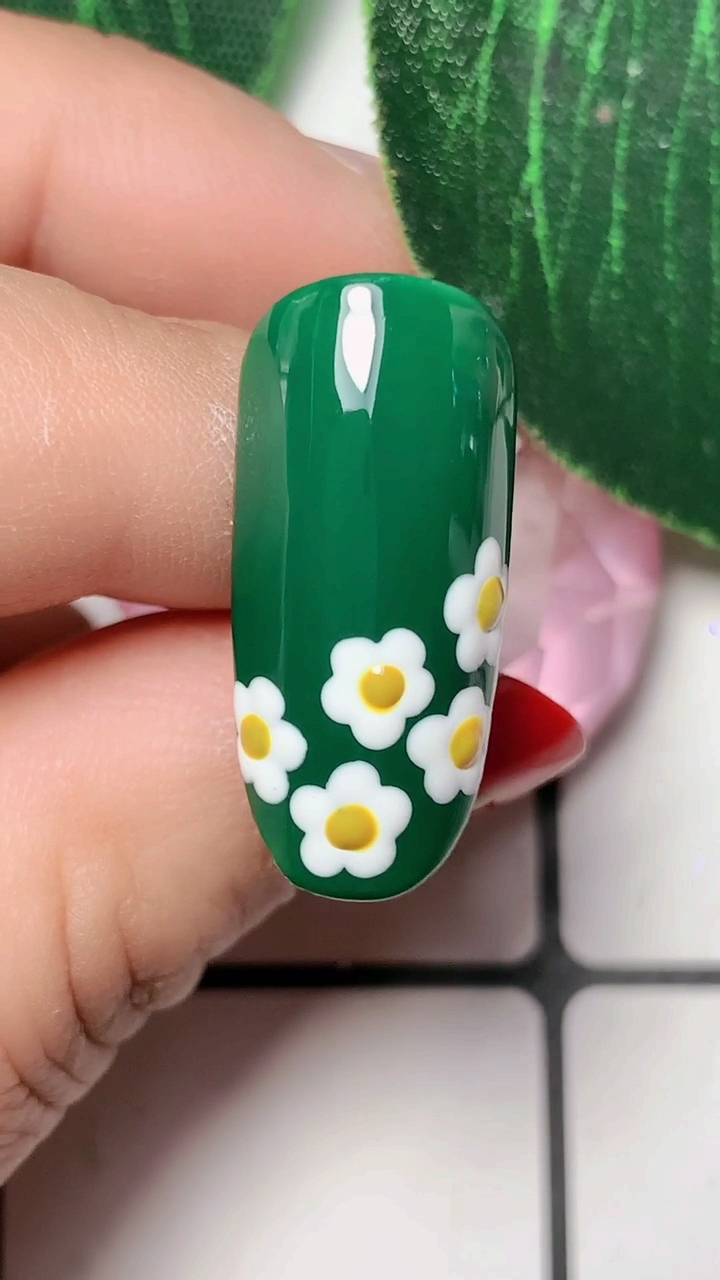 美甲#五瓣花教程