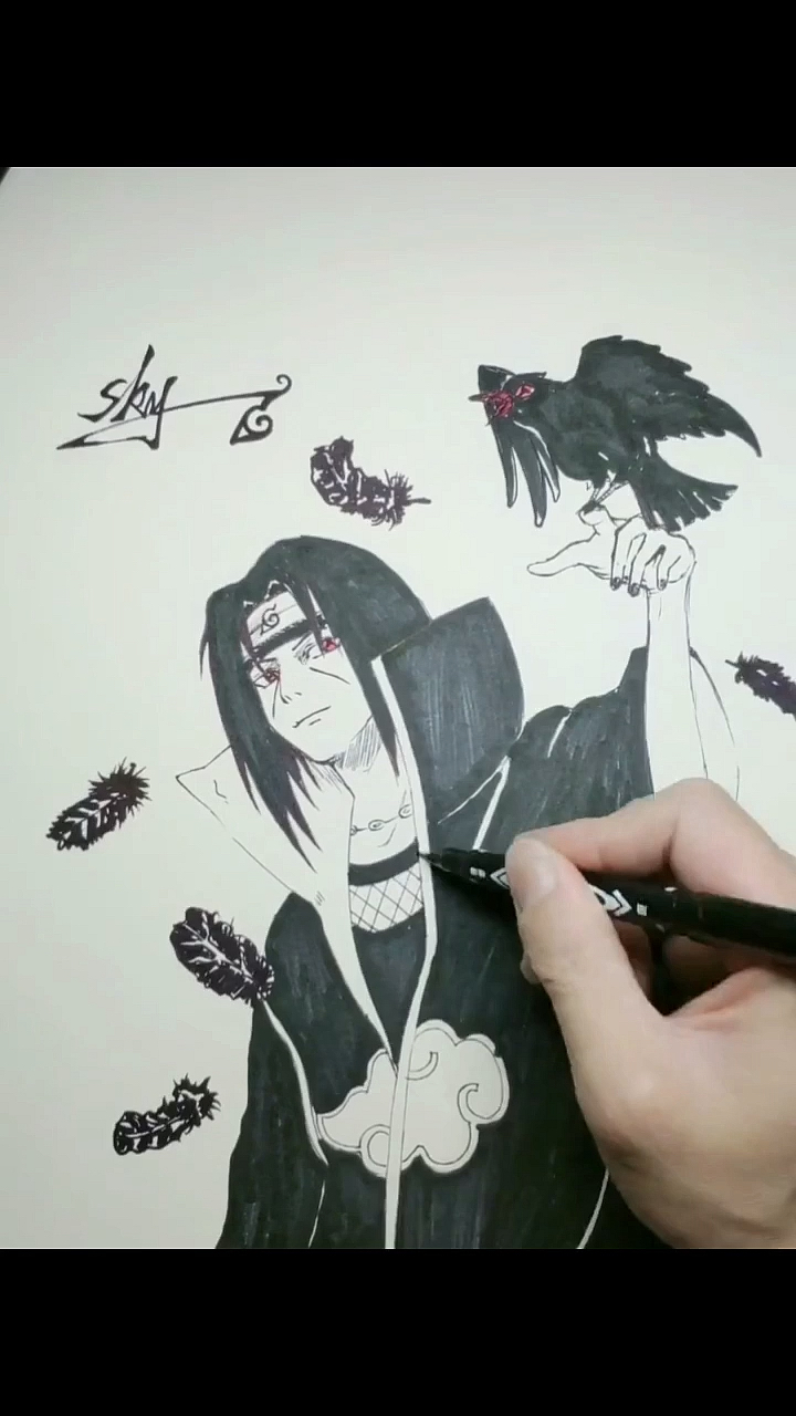 我要上热门教你画火影人物鼬神大人