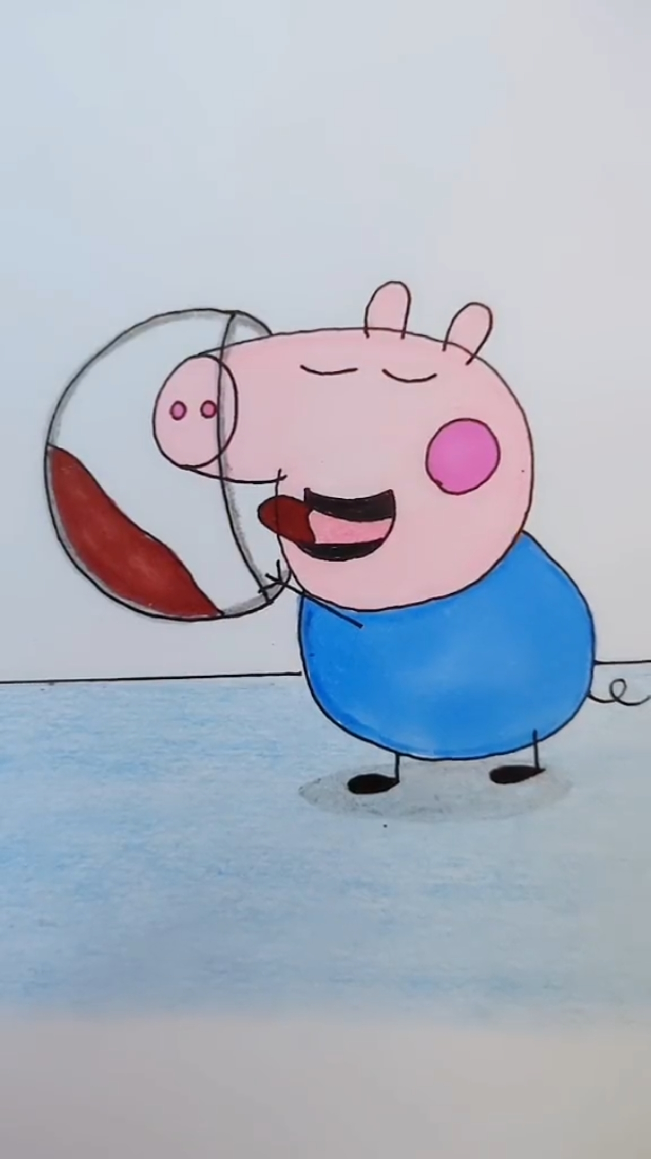 画画原来如此简单#乔治在舔碗