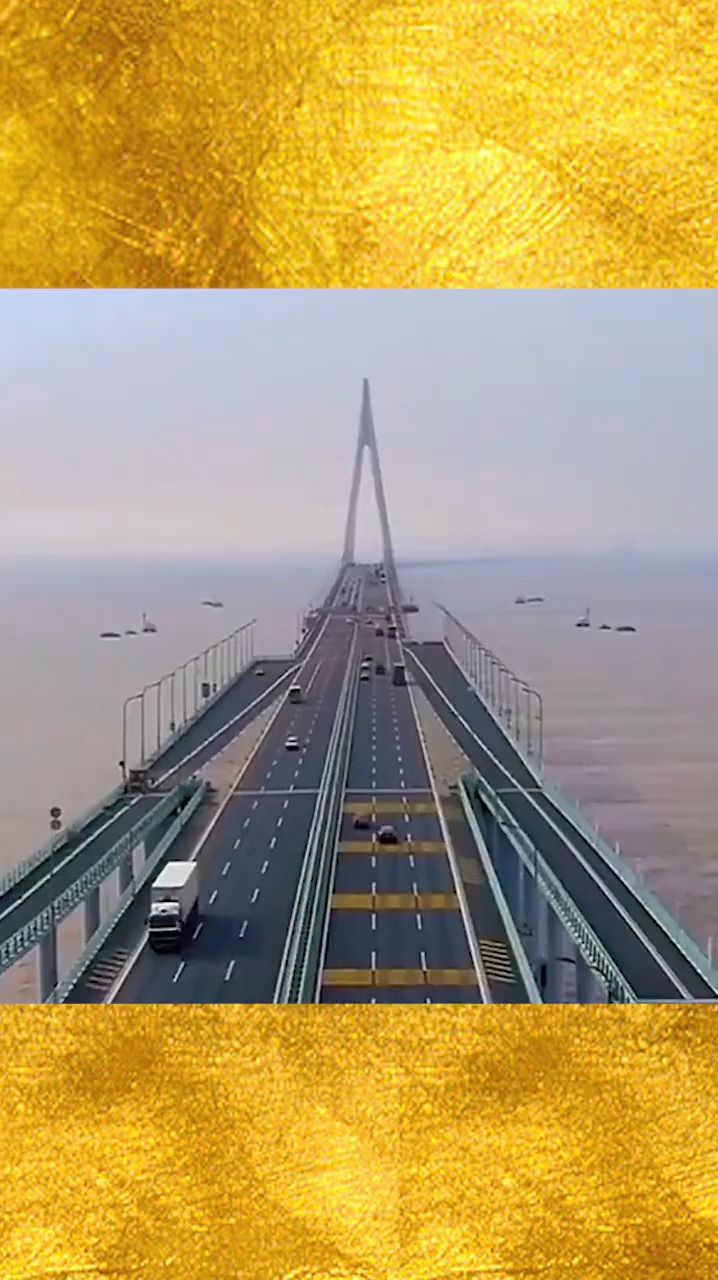航拍杭州湾跨海大桥,世界第三跨海大桥,太震撼了!-度小视