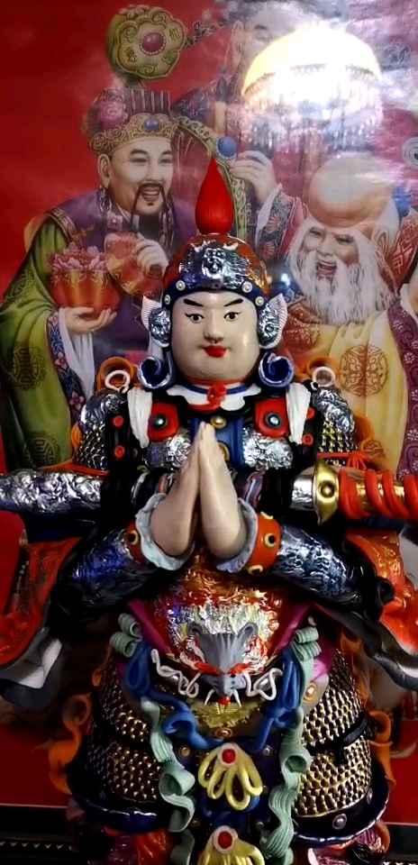 韦驮献杵(手工面塑)