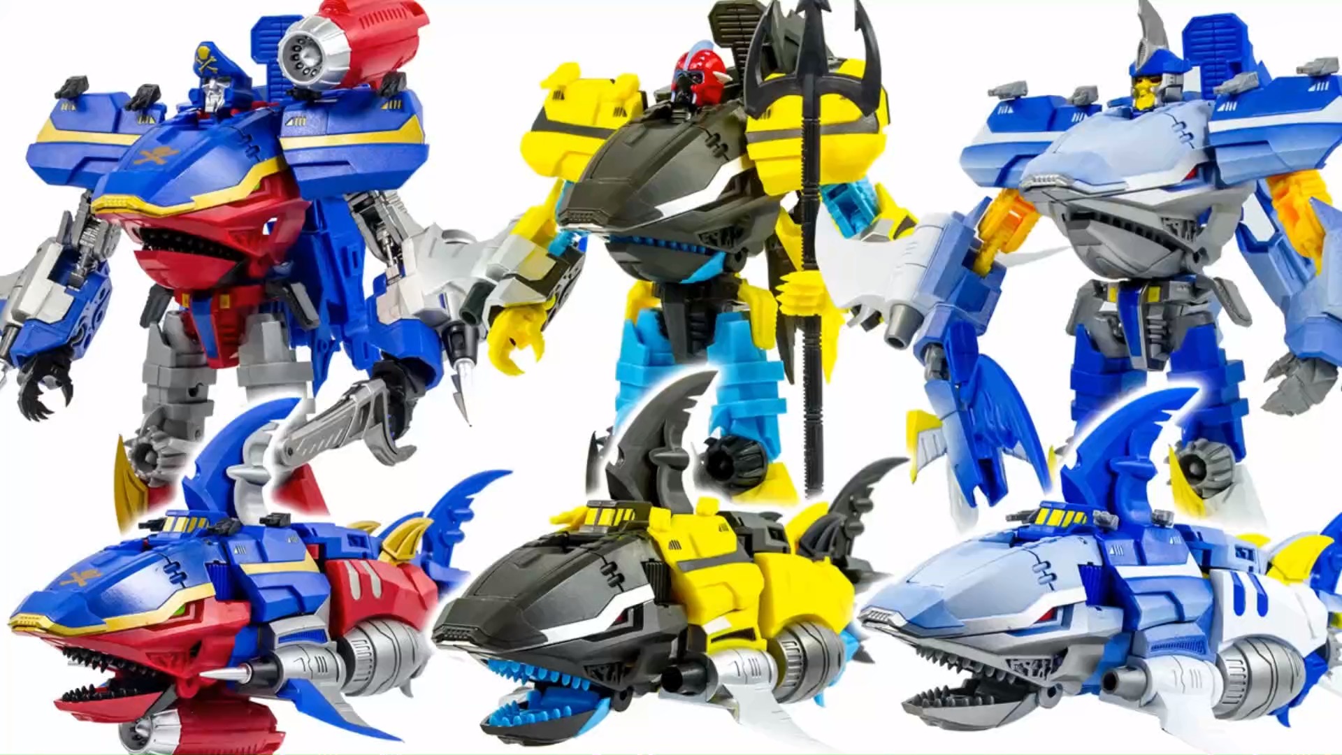 变形金刚玩具鲨鱼宝宝变身机器人