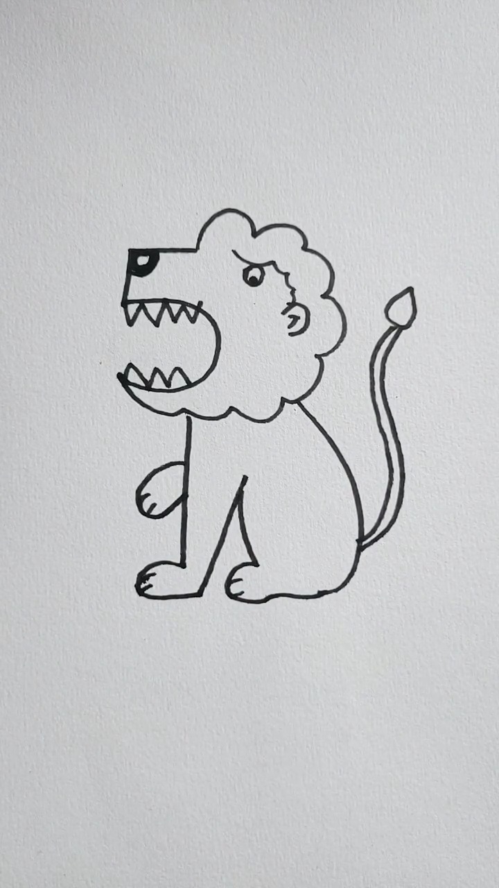 狮子的画法霸气凶猛图片