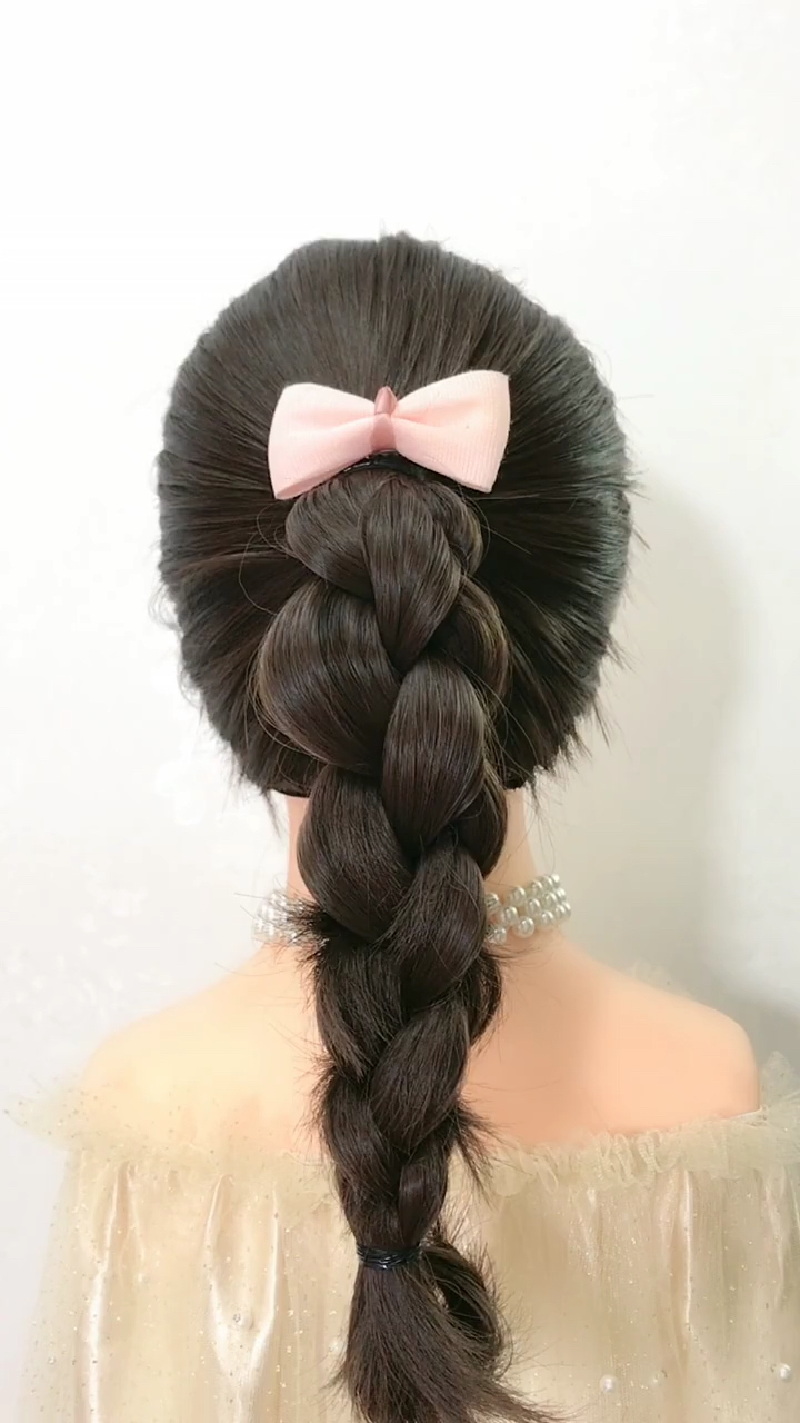 我是发型师#四股圆辫扎起来