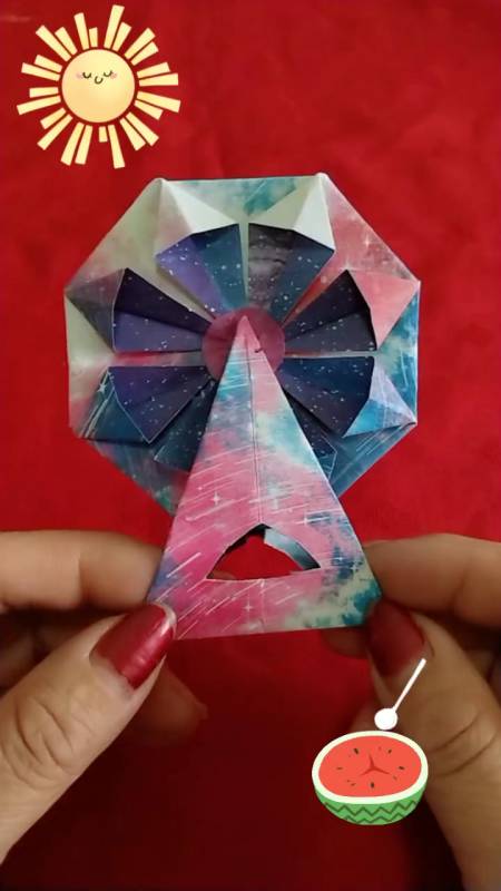 今日立夏#折纸《风扇》天气热了做一个风扇送给宝宝们,希望你们匣欢