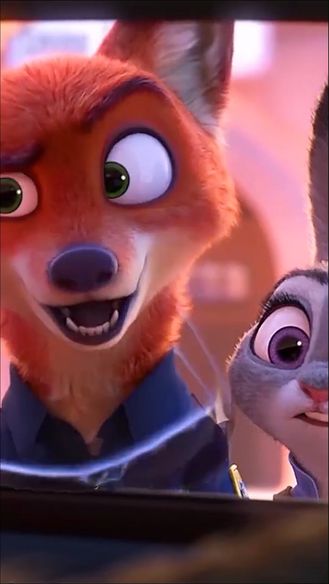 疯狂动物城 #朱迪尼克 #壁纸很有爱的一对cp #高清4k全屏动漫-度小视