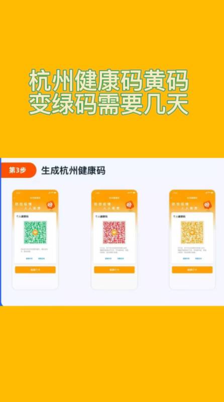 杭州健康码黄码变绿码需要几天