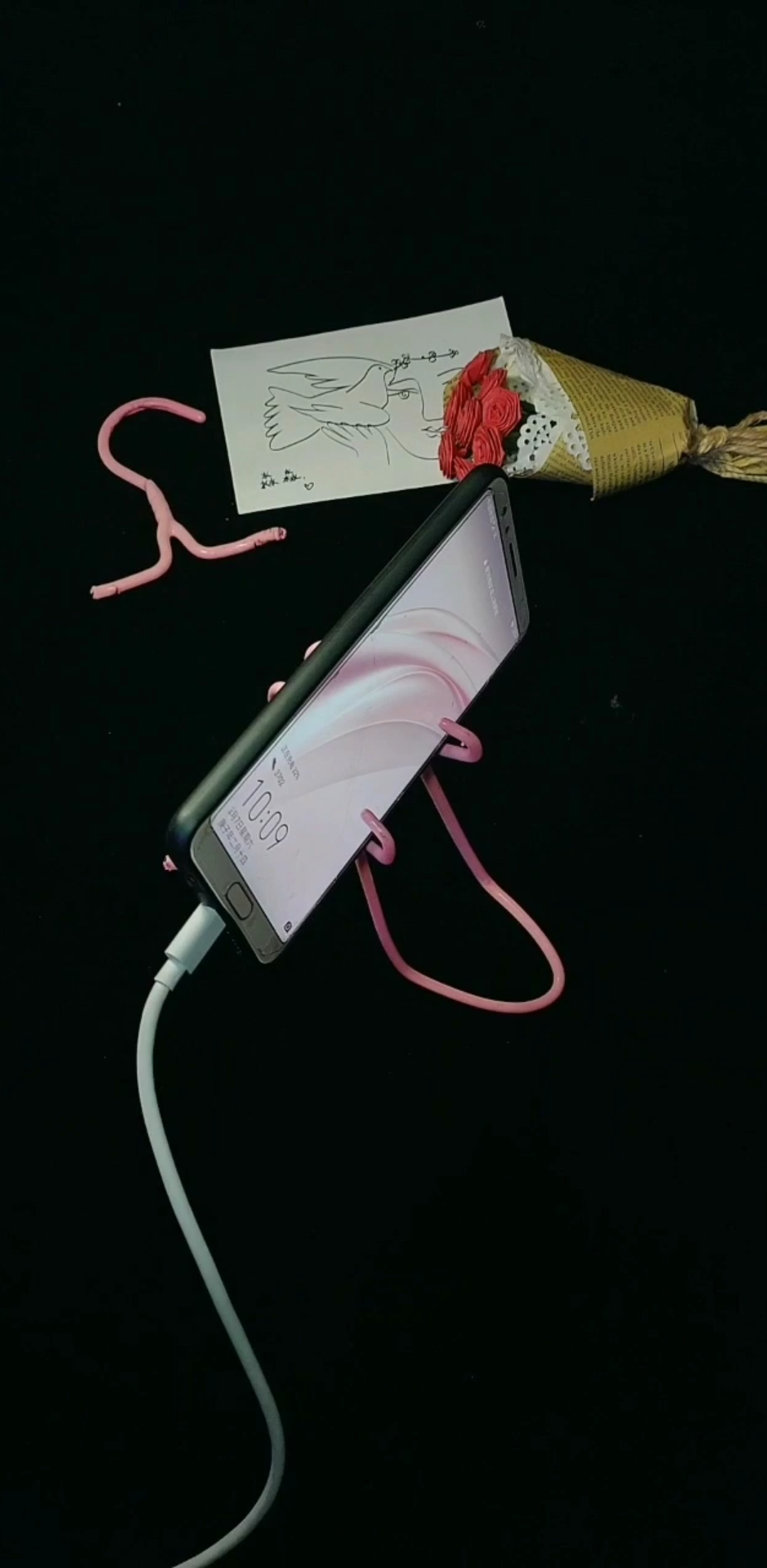 晾衣架改成手机支架