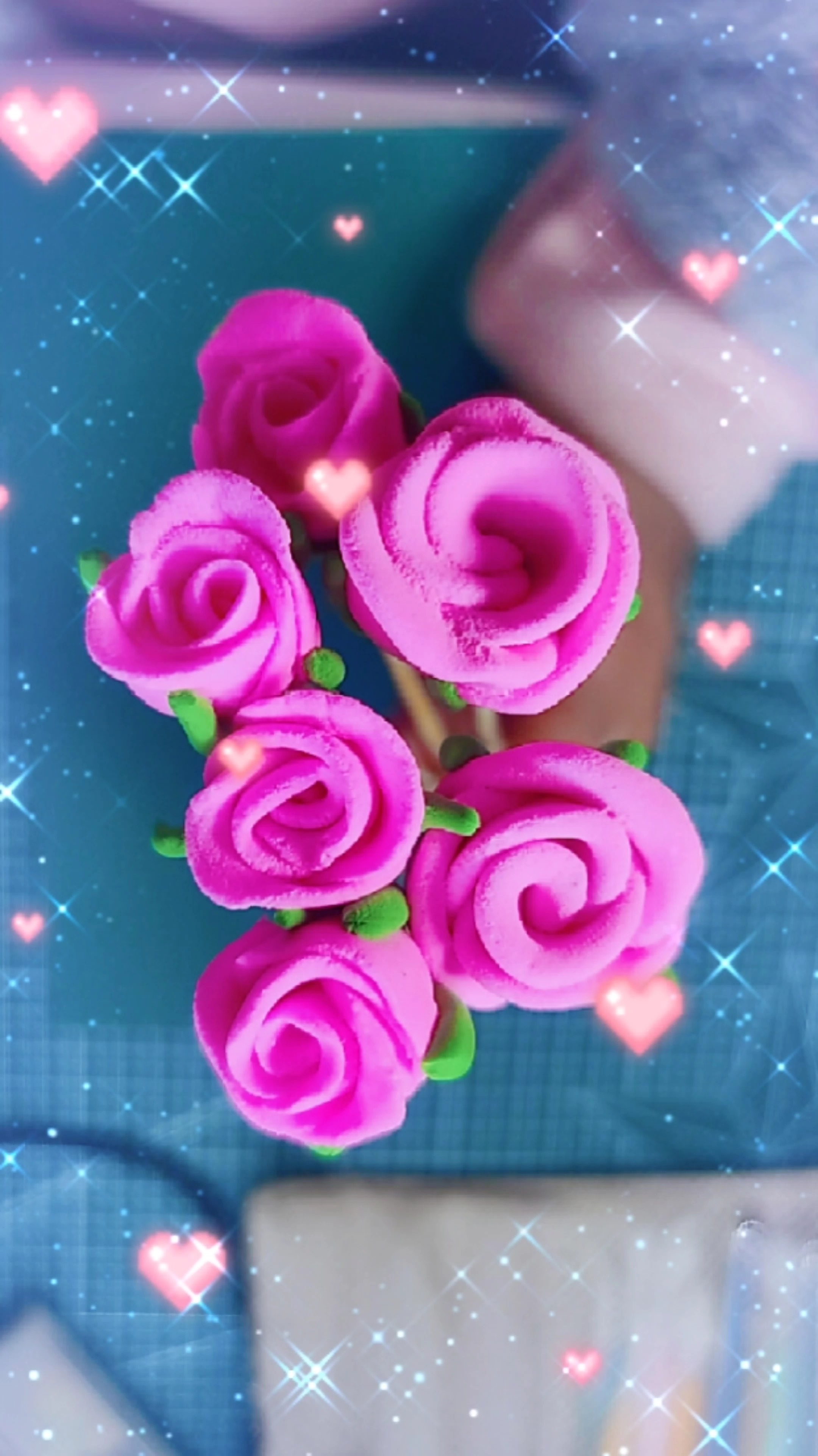 手工制作手工黏土捏一支玫瑰花