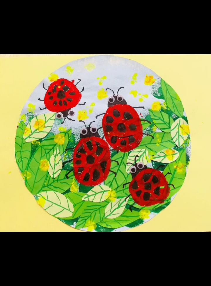 儿童画#宝贝今天让莲藕秒变小瓢虫!