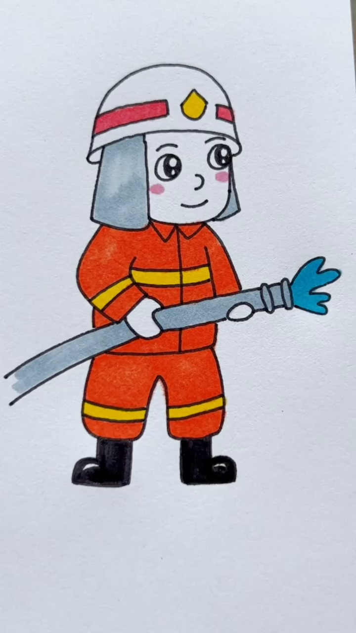 我是消防员绘画.