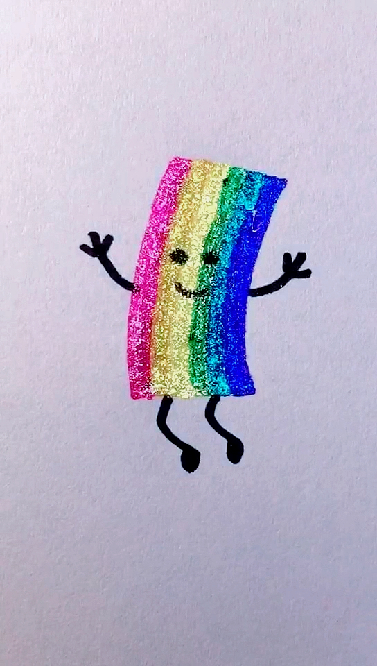 创意简笔画#彩虹人这样画秒会哦