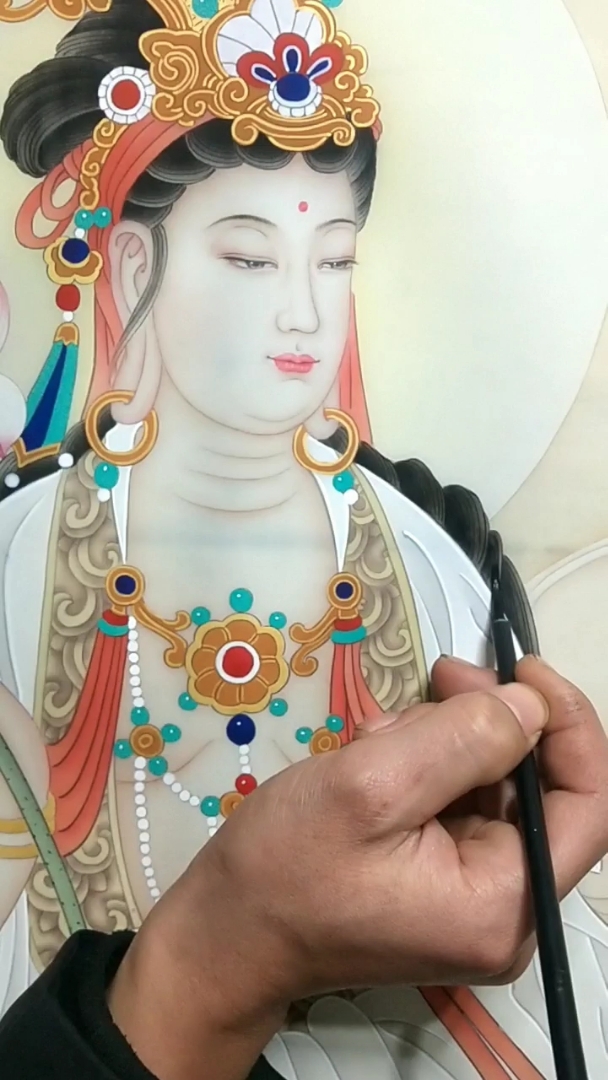 纯手绘精品工笔画 普贤菩萨
