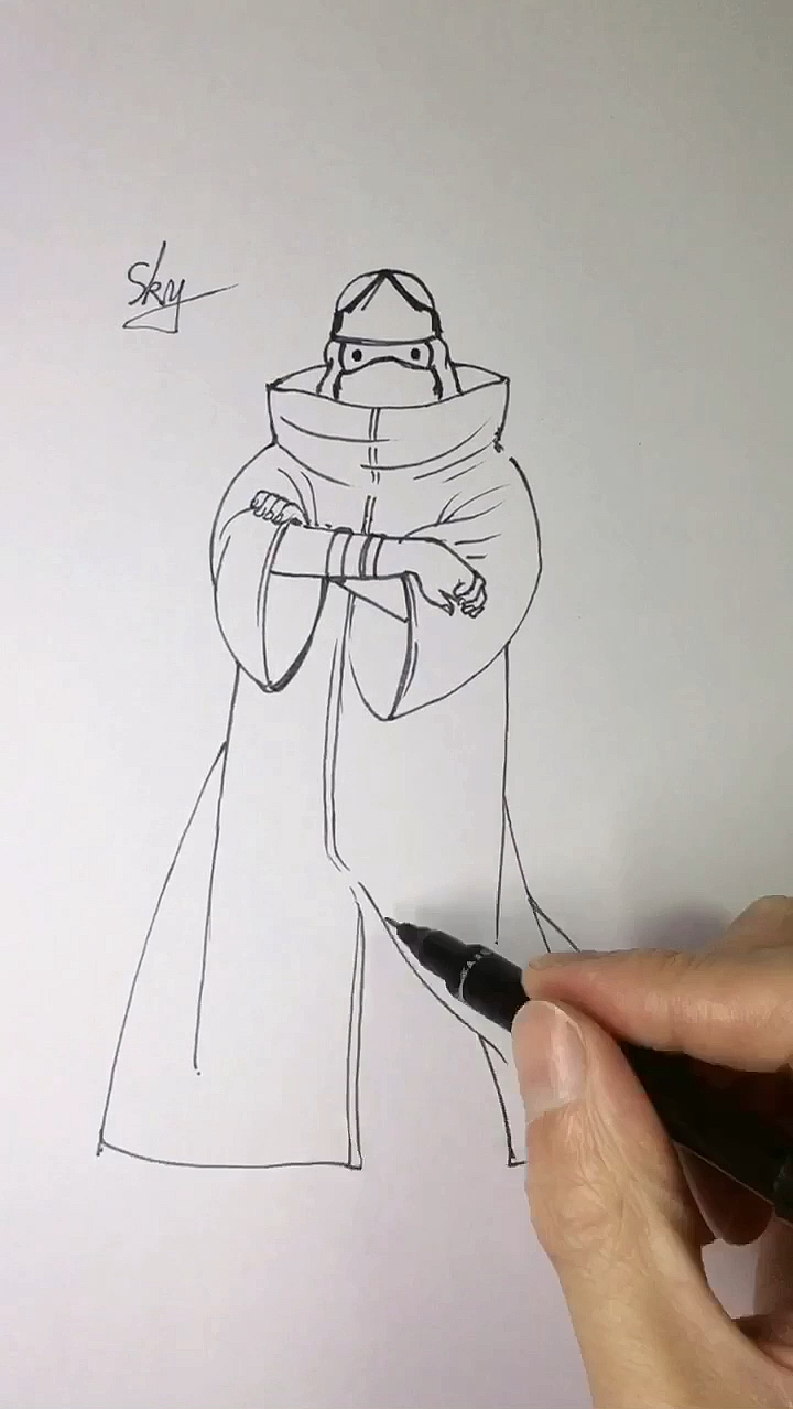 火影忍者今天教大家画一个简单版的角都