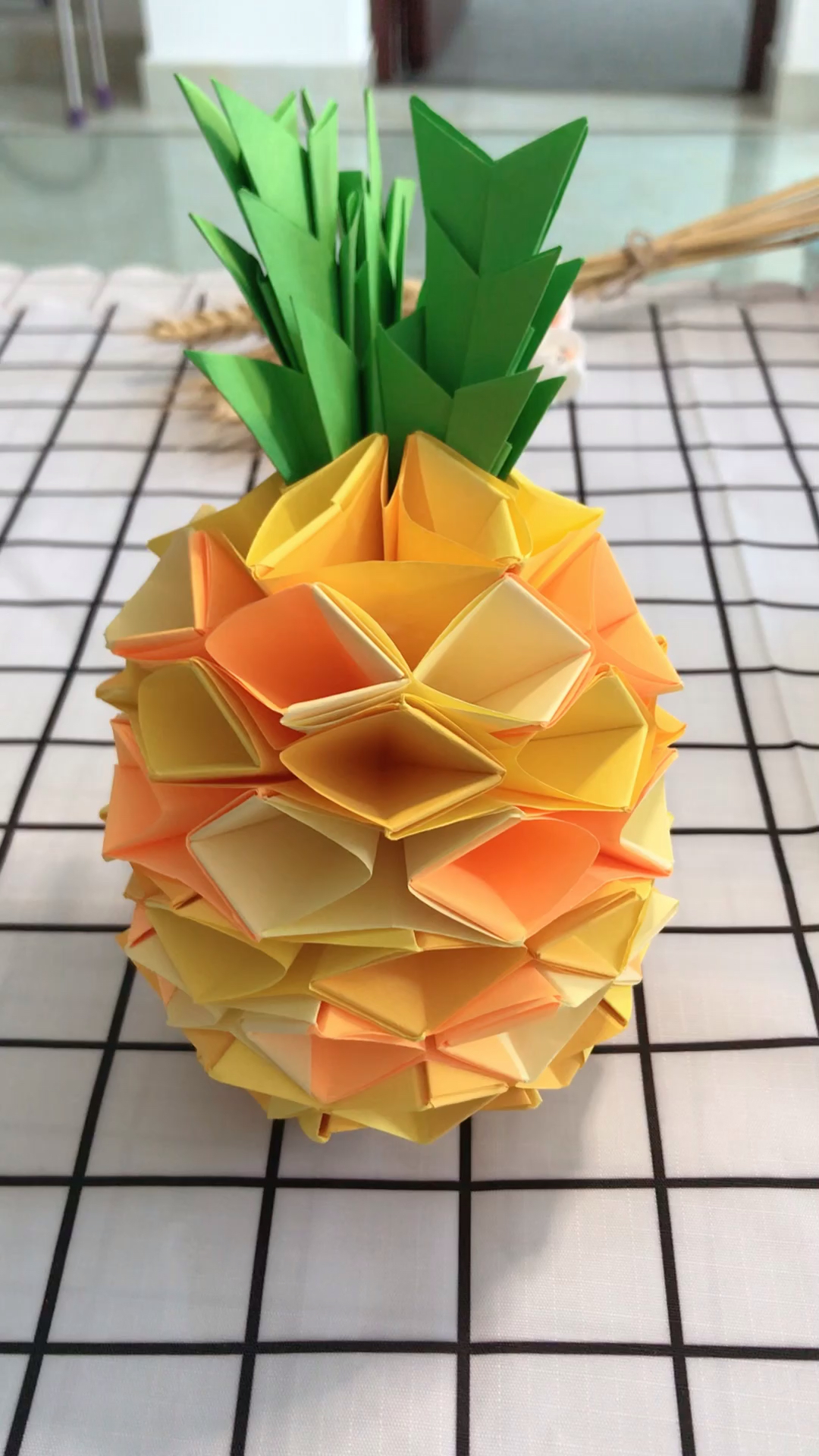 手工制作#折纸小菠萝哦
