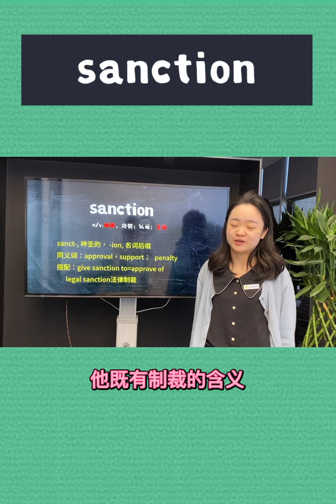 sanction 这个词可以是「制裁」,也可以是「官方许可」.