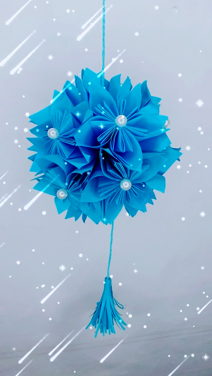 幼儿手工火了#樱花绣球 美爆了