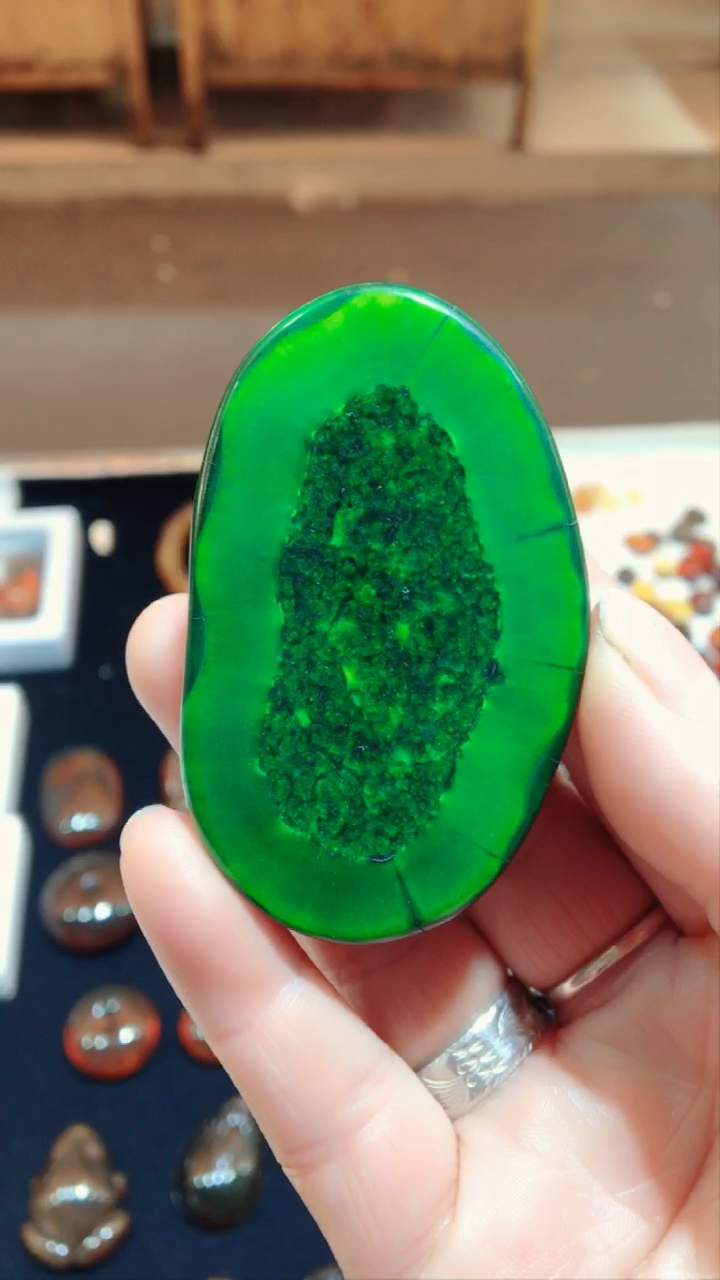 翡翠色 虬角 半脑