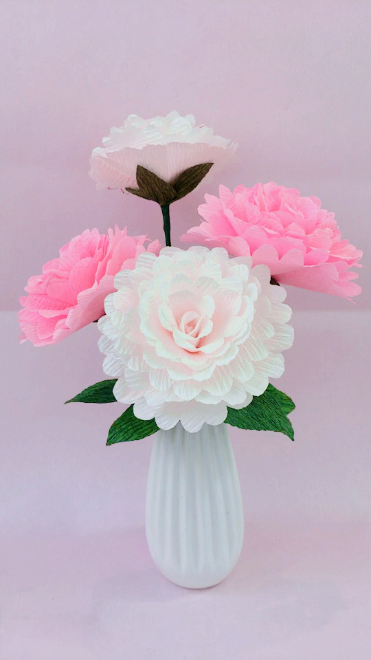 皱纹纸抽象版牡丹花制作方法