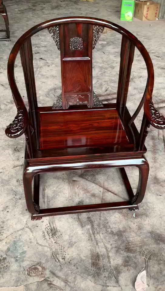 家具#大红酸枝皇宫椅生漆
