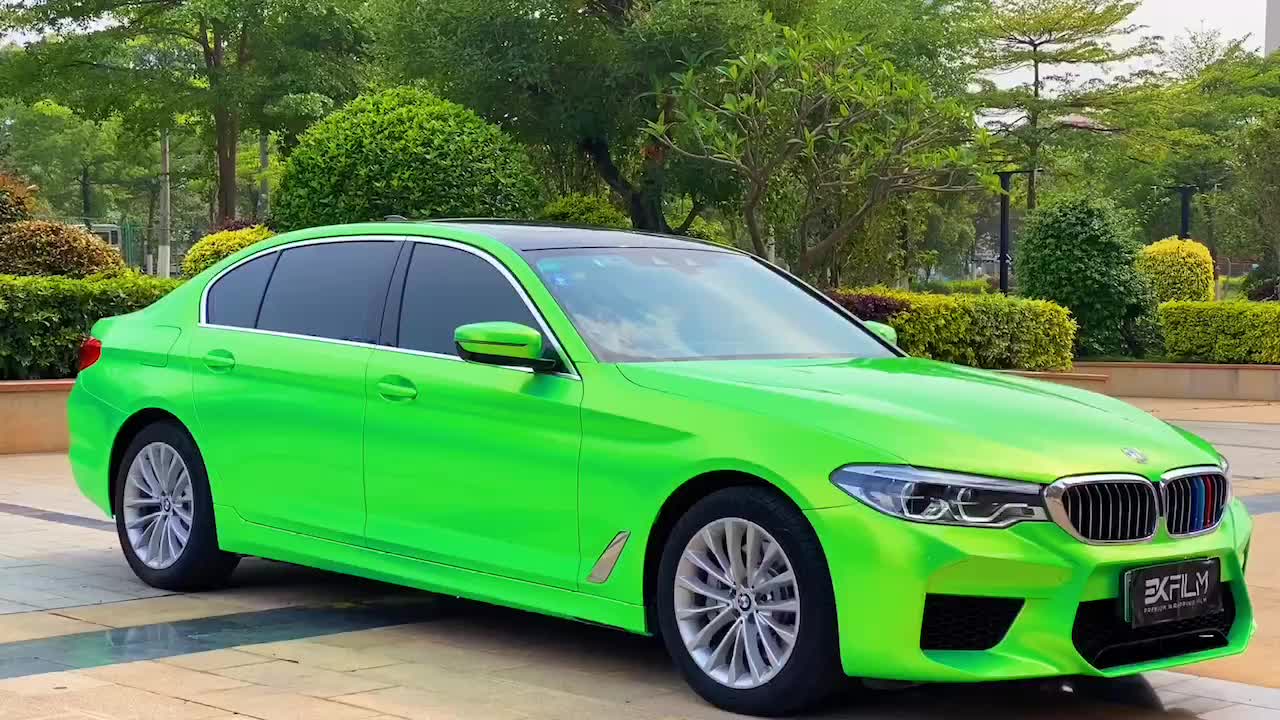 宝马5系车身贴膜ek film改色膜幻彩金绿