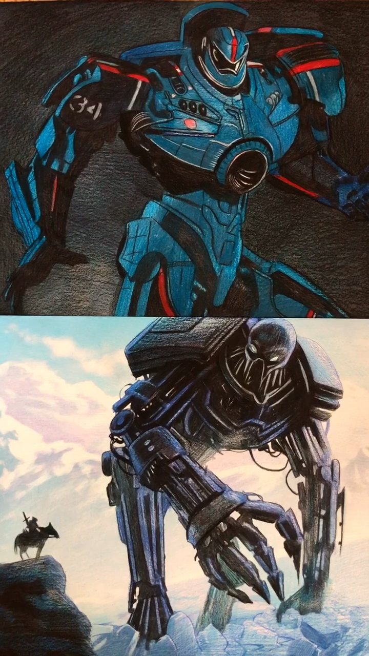 致敬:坚守岗位的人们#彩铅画机甲战士画好咯喜欢么?